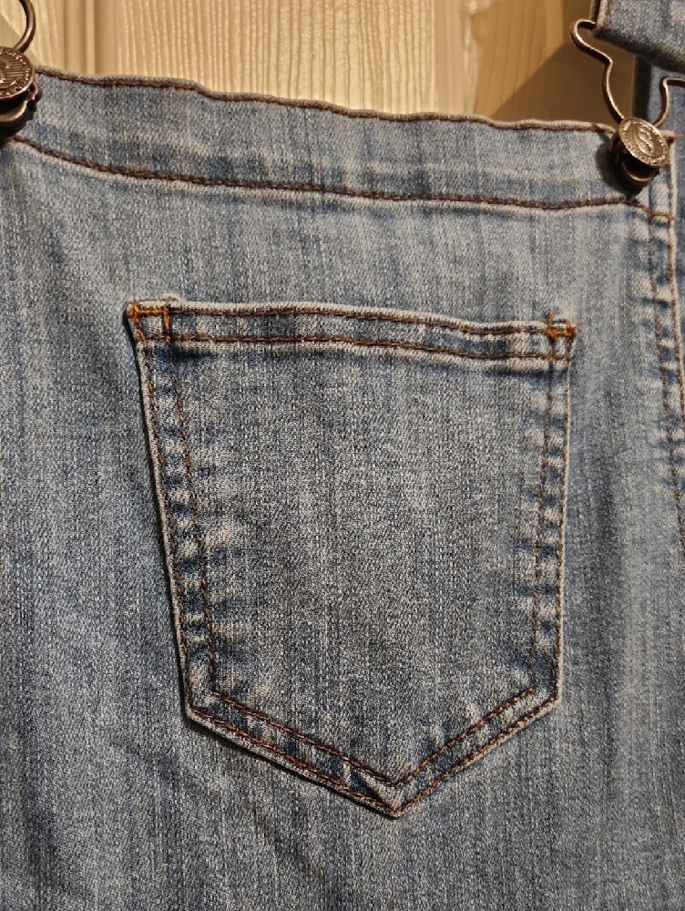 Cello Light Blue Distressed Skinny Denim Overalls, Small - Picture 3 of 14